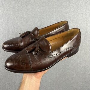 Mezlan Shoes Mens Size 10 Brown Havana Tassel Loafers Leather Dress Slip On